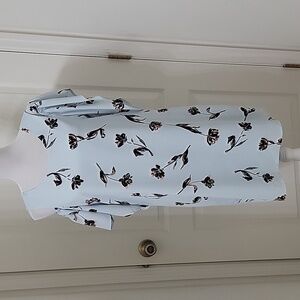 c&e Size M Light Blue Floral Cold Shoulder Pullover Shift Dress Gently Used Cond